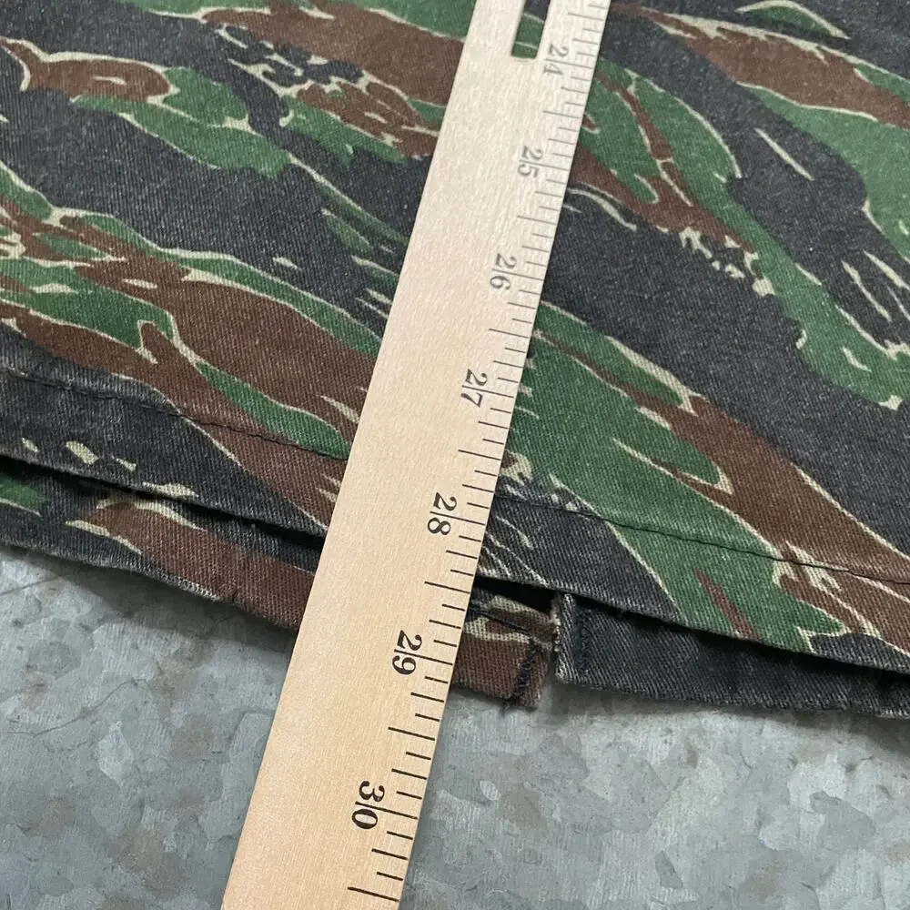 Vintage Cabela's Tiger Stripe Camo Combat Coat Large Military Field Jacket USA